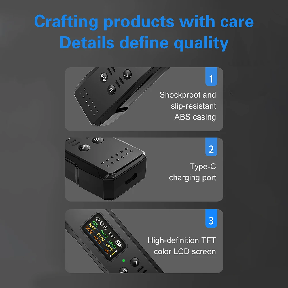Portable Nuclear Radiation Detector X-γ-β Ray Detection Geiger Counter Monitoring Nuclear Contamination Seafood Tester - Image 6
