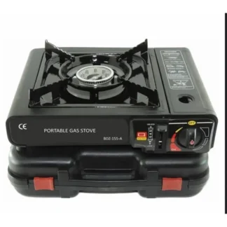 Portable Butane Gas Cooker - Camping Stove with Enamel Pan Support and Carry Case - Suitable for Butane and Canned Gas - Ideal for Outdoor Cooking - Compact Design and Lightweight for Easy Transport.