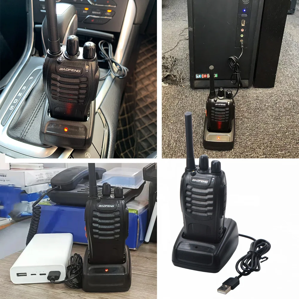 2pcs Baofeng Walkie Talkie BF-88E PMR 0.5W 16CH UHF 446.00625-446.19375MHz 12.5KHz Channel Separation with USB Charger Headset - Image 6