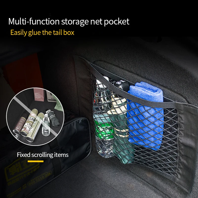 Car Accessories Organizer Car Trunk Net Nylon SUV Auto Cargo Storage Mesh Holder Universal Automotive Luggage Bag Travel Pockets - Image 3