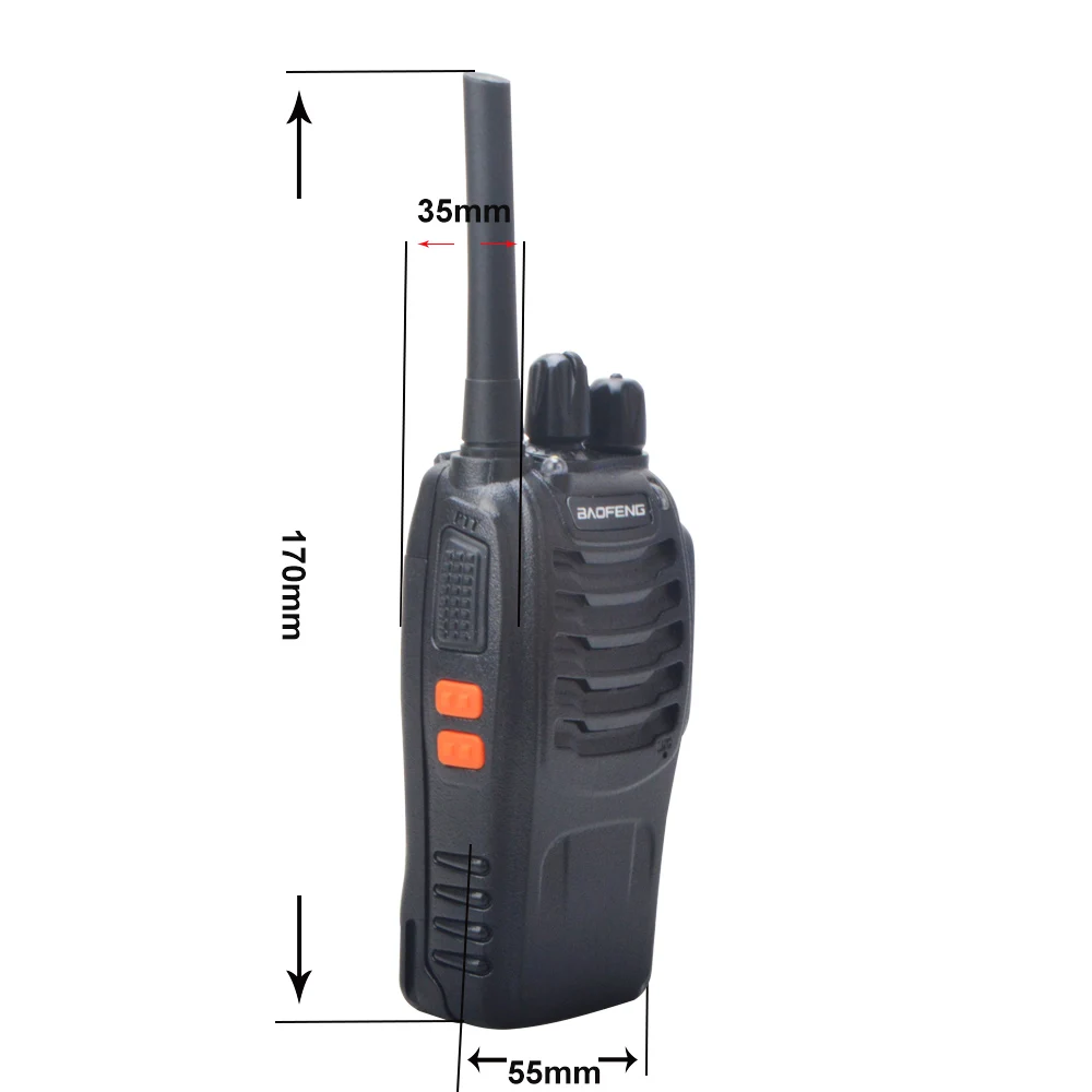 2pcs Baofeng Walkie Talkie BF-88E PMR 0.5W 16CH UHF 446.00625-446.19375MHz 12.5KHz Channel Separation with USB Charger Headset - Image 4