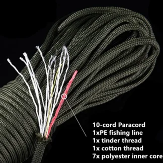 Noble Eagle 25FT 7.5M 550 10-core paracord 4mm outdoor Camping Survival tool PE fire rope fishing cotton line Parachute Hiking