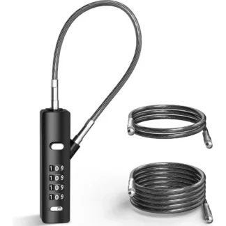 3Pcs Set 4Digit Combination Cable Lock Zinc Alloy & Hardened Steel Multi-Use for Bikes Cabinets, Wardrobes Fences Lock for Bike