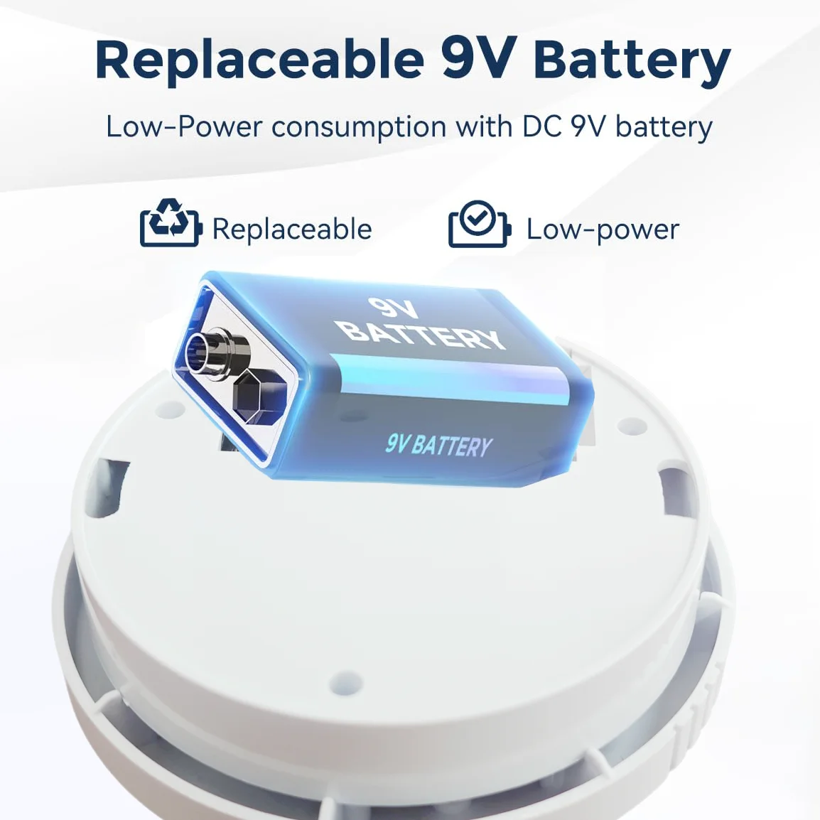 Smoke Detector 9V Replaceable Battery Smoke And Fire Alarm Smoke Sensor Low Battery Beep For Kitchen Bedroom Office CE EN14604 - Image 3