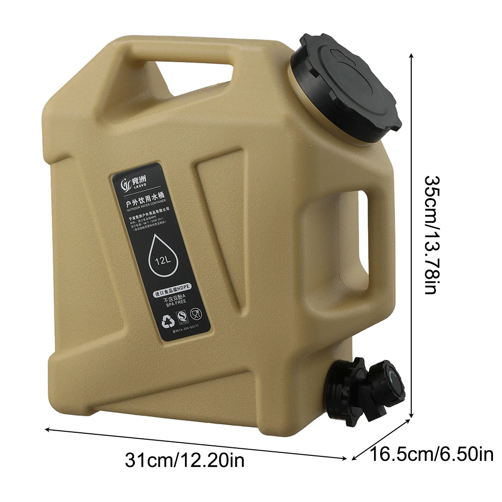 10/12L Outdoor Water Bucket Large-Capacity Portable Camping Water Bag Container with Faucet Driving Water Tank for Picnic Hiking - Image 6