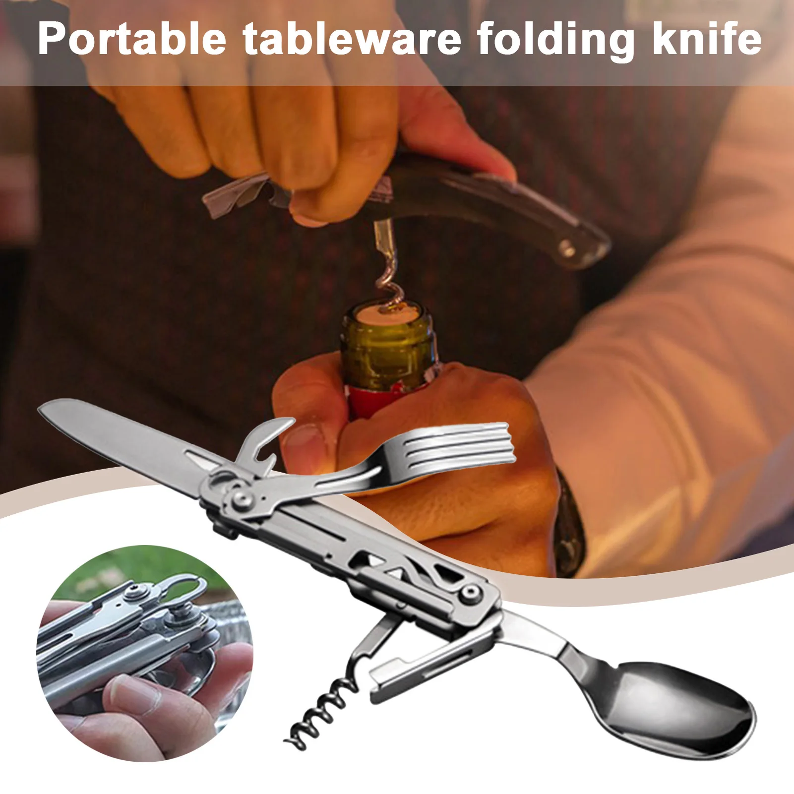 Outdoor Portable Folding Cutlery Set Spoon Fork Knife Compact Camping Picnic Travel Utensils Lightweight - Image 3