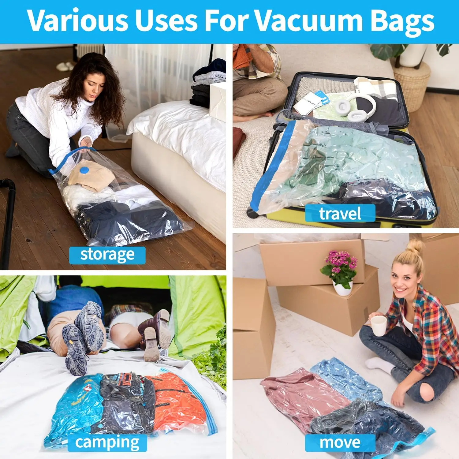 Vacuum Storage Bags With Valve Folding Compressed Space Saving Clothes Storage Big Size For Towel Cloth Blanket - Image 5