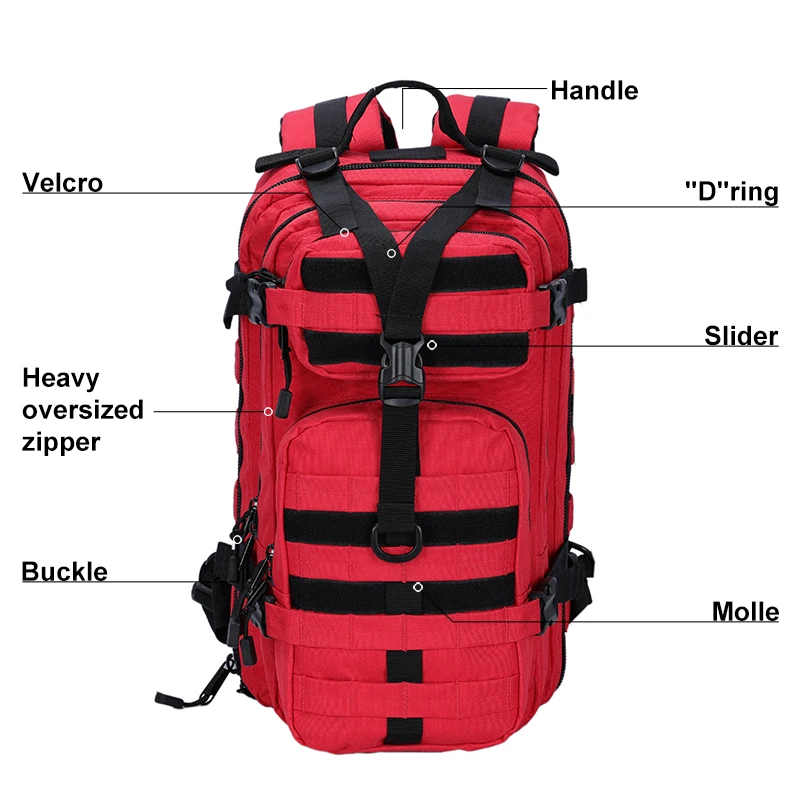 30L Red Backpacks Outdoor Waterproof Travel Bag Tactical Backpack Camping Bags For Hiking Trekking Fishing Hunting - Image 2