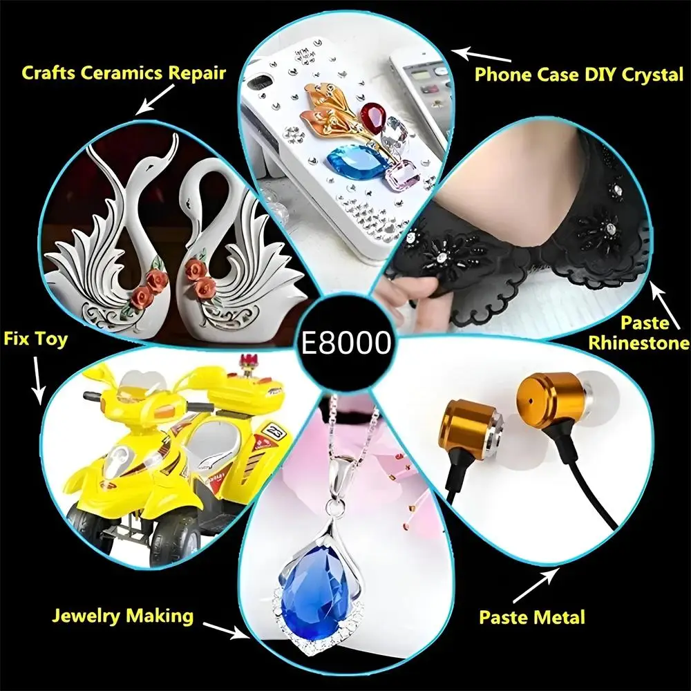 E8000 Multi-Purpose Liquid Glue Super Strong Adhesive for Jewelry Crafts Rhinestones DIY Phone Screen Glass Nail Gel 15/50/110ml - Image 5