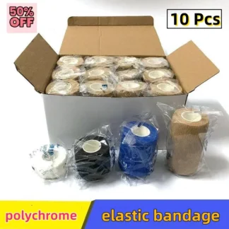 10 Rolls Athletic Wrap Tape Self Adhesive Elastic Bandage Elastoplast Sports Protector Knee Finger Shoulder Tattoo Accessories