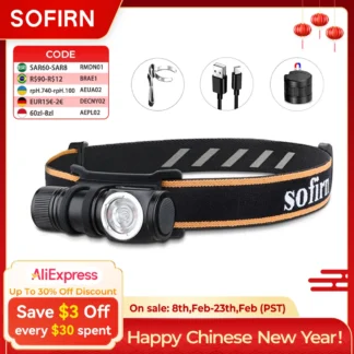 Sofirn HS10 USB C Rechargeable Mini 16340 Headlamp 1100lm LH351D 90CRI Angle Flashlight TIR Optics with Magnet Tail 2 Groups