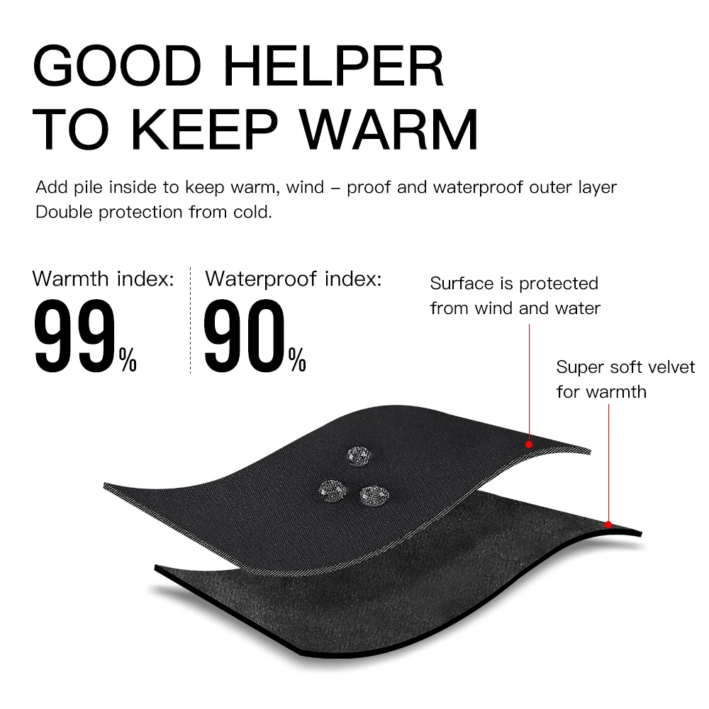 Kyncilor Winter Cycling Gloves Waterproof Fleece Velvet Touch Screen Bike Gloves For Fishing Hiking Winter Gloves - Image 2