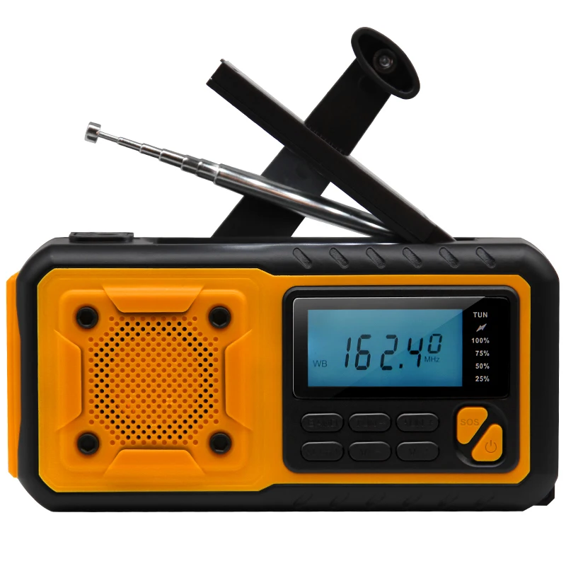 5000mAh/18500mWh Emergency Hand Crank Radio,AM FM NOAA Weather Alert Radio, Digital Display,4 Way Powered Hand Crank,Solar Radio - Image 3
