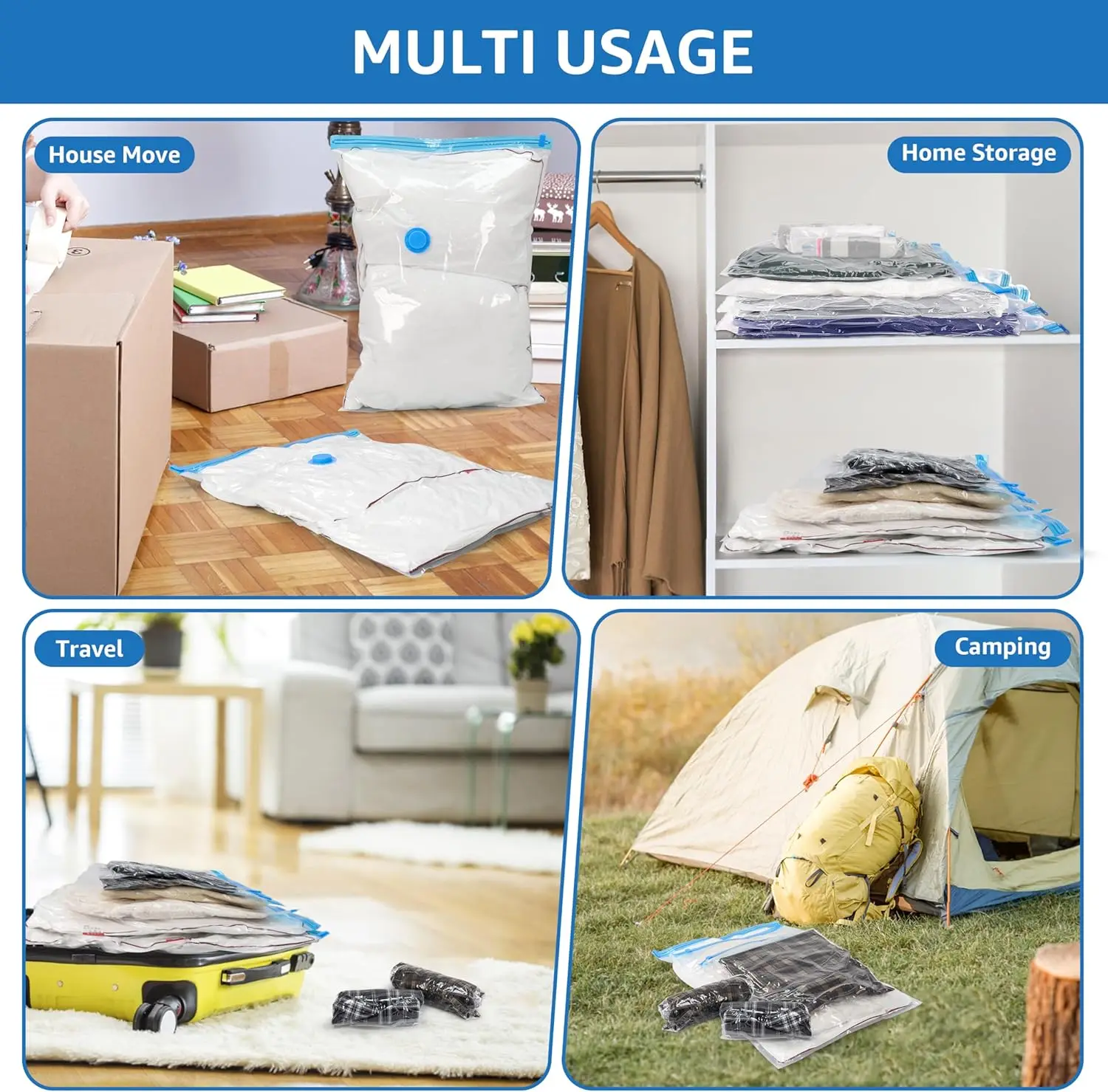 Vacuum Storage Bags With Valve Folding Compressed Space Saving Clothes Storage Big Size For Towel Cloth Blanket - Image 6