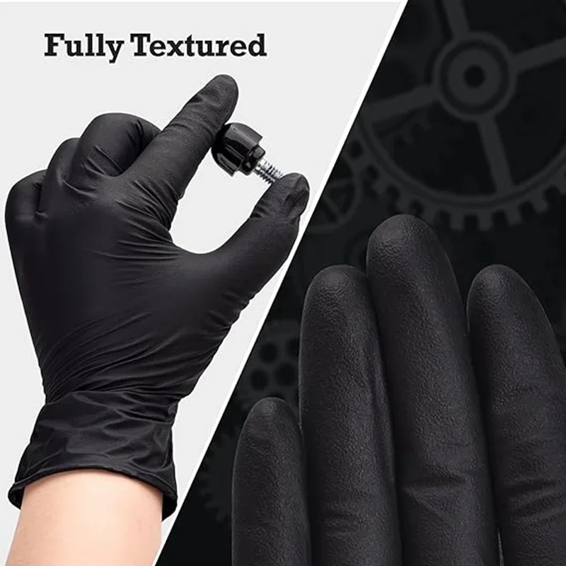 10/20/50/100PCS Black Nitrile Disposable Gloves for Work Latex Free Home Cleaning Glove Textured Mechanic Tattoo Hair Dye Beauty - Image 4