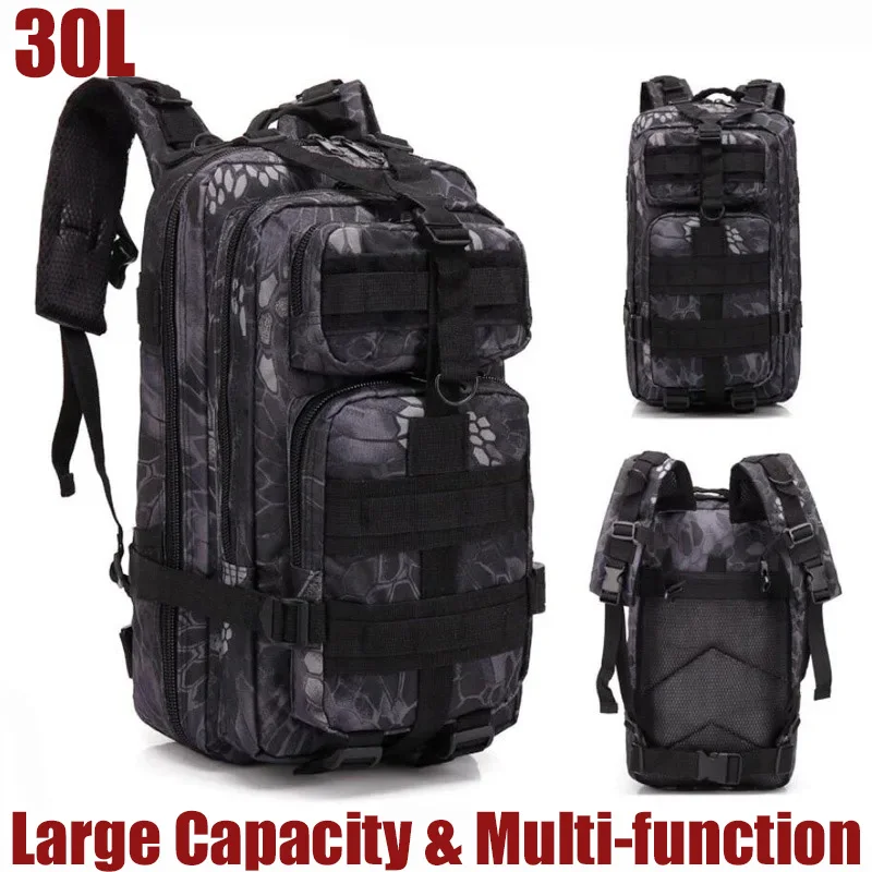 30L Tactical Backpacks For Man Hking Outdoor Survival Bags 3P Climbing Hunting Backpack Fishing Hiking Nylon Tactical Backpack