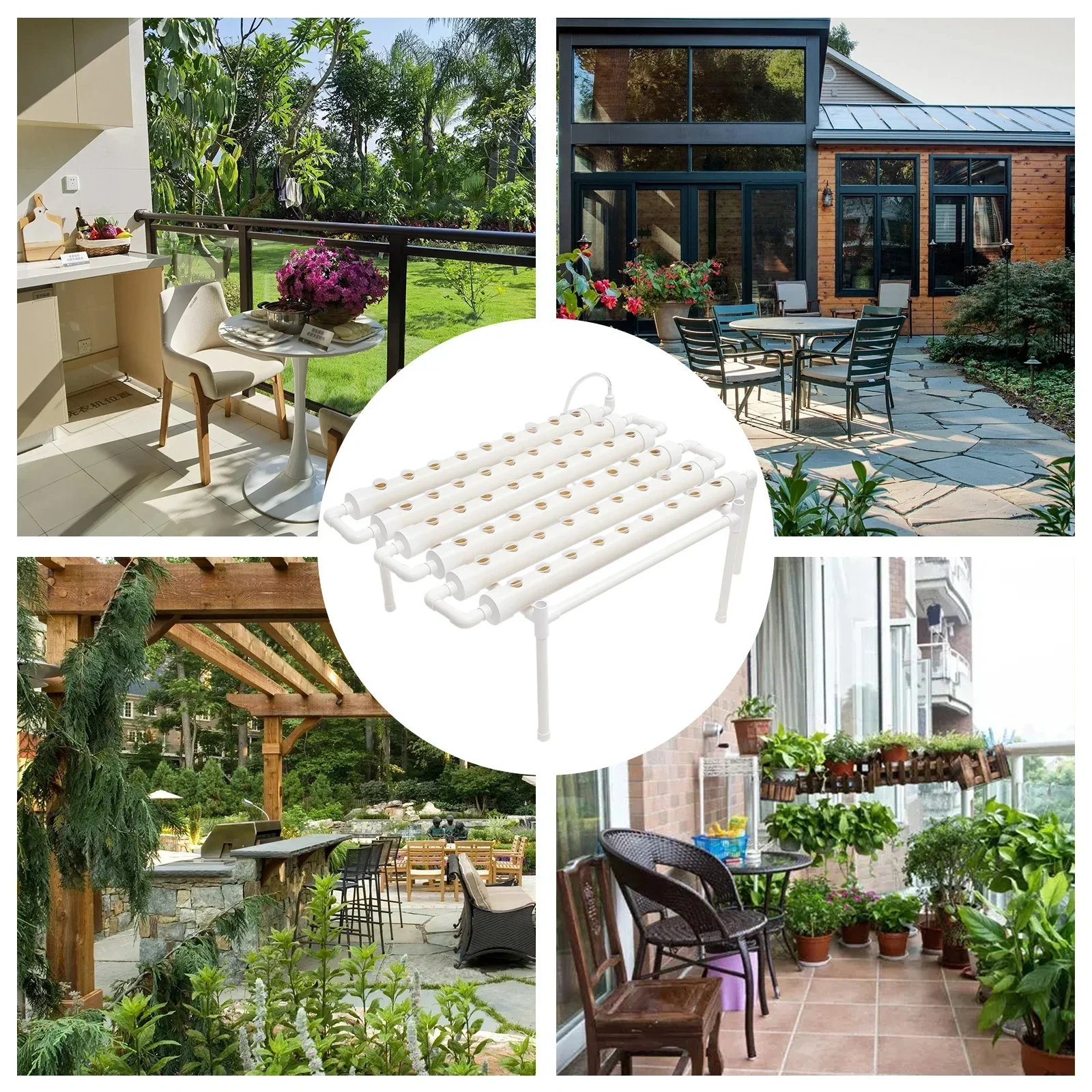 PVC Earthless Plant Growing Systems with Water Pump Hydroponic Growing Sets,1 Layer Hydroponic Grow Kit with 54 Planting Sites - Image 4