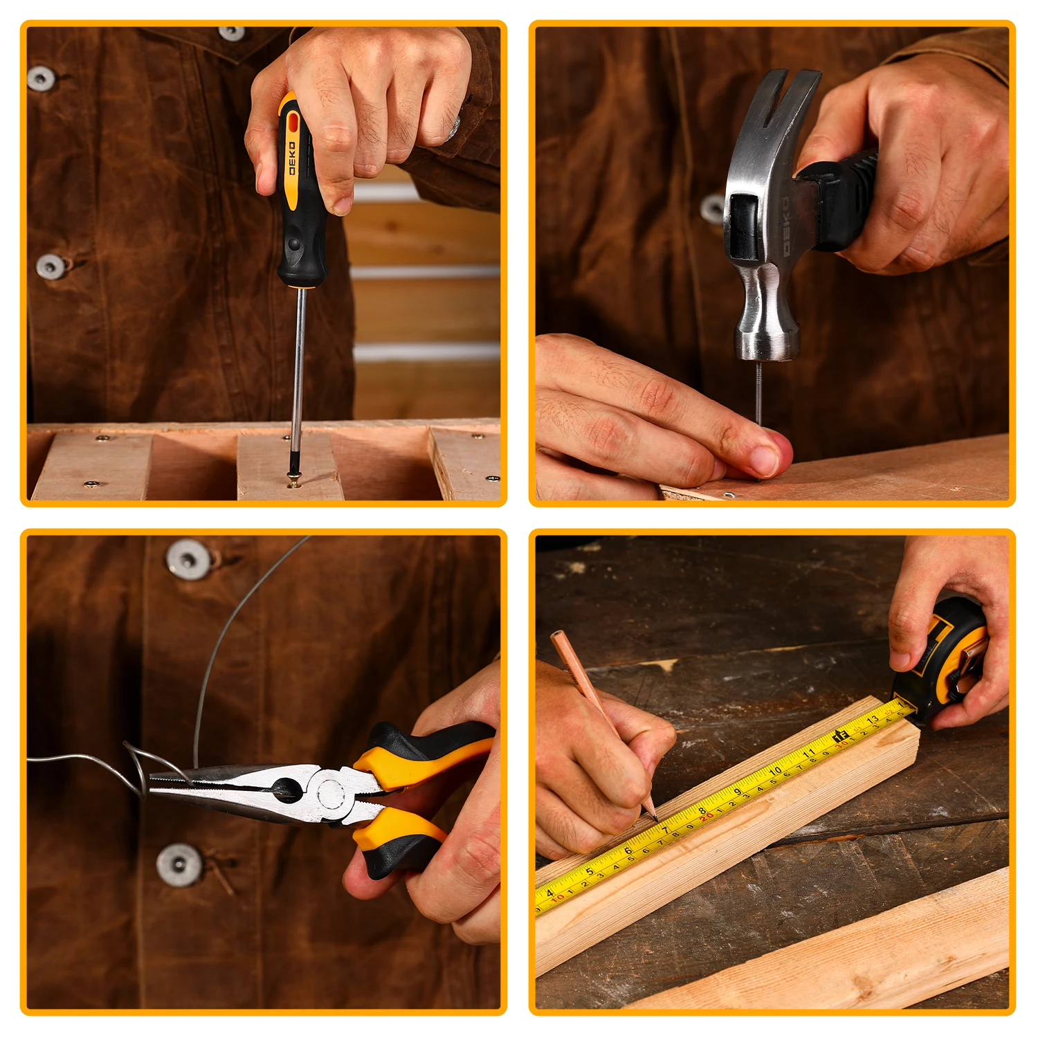 DEKO 126Pcs Power Tool Combo Kits with 8V Cordless Drill,10MM 3/8'' Keyless Chuck,Professional Home Household DIY Hand Tool Kits - Image 6