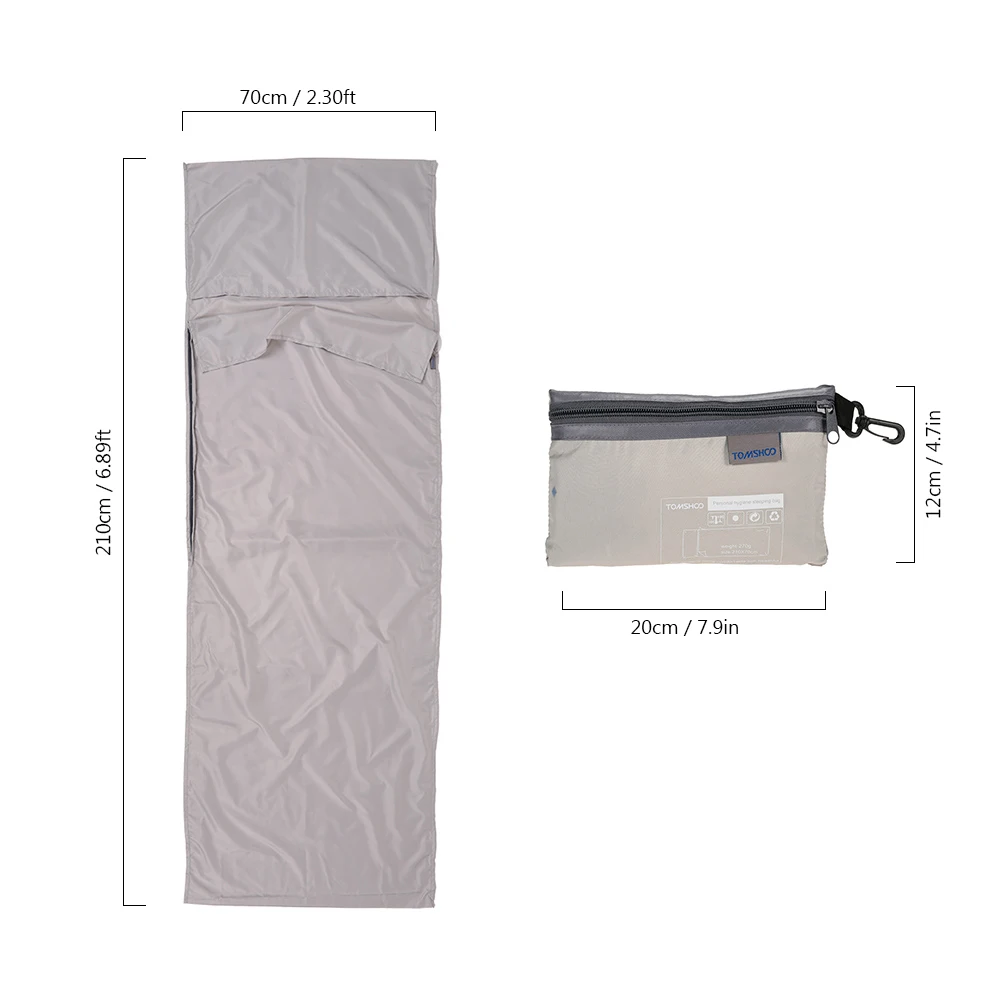 Outdoor Travel Camping Hiking Polyester Pongee Healthy Sleeping Bag Liner with Pillowcase Lightweight Business Trip Hotel - Image 5