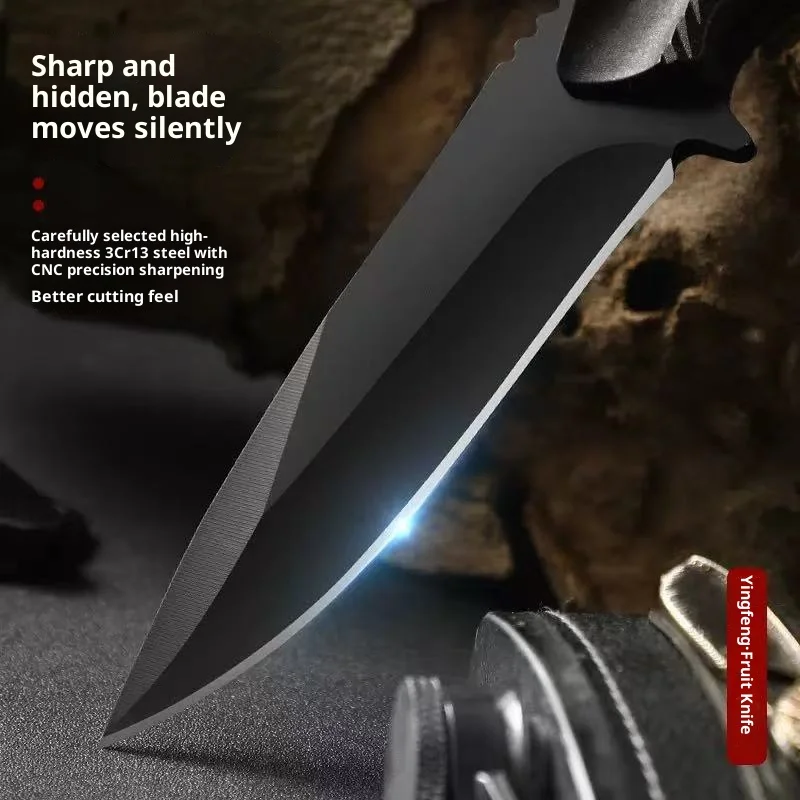 Outdoor Tactical Knife Personal Defense Sharp Diving Utility Knife High Hardness Integrated Dragon Bone Design Survival Tool - Image 3