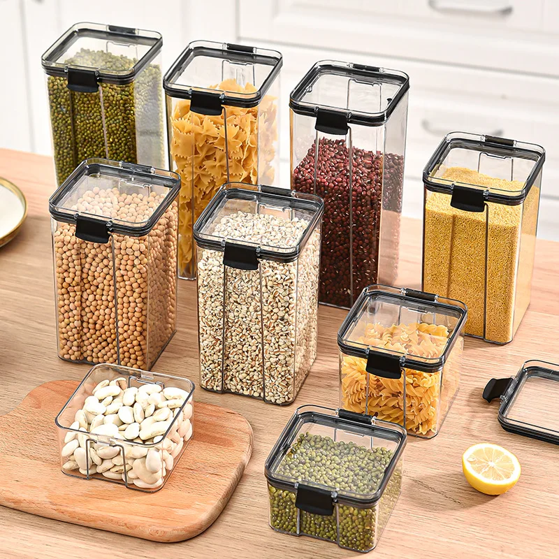 2/4PCS Sealed Jars Sets Stackable Kitchen Grain Srorage Sealed Containers Fridge Fresh Keep Boxes Seasoning Set Multigrain Tank - Image 2