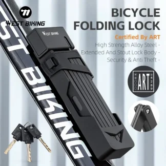 WEST BIKING Foldable Bike Lock Key Strong Security Anti-theft Bicycle Password Lock Heavy Chain Cable Padlock Motorcycle Lock