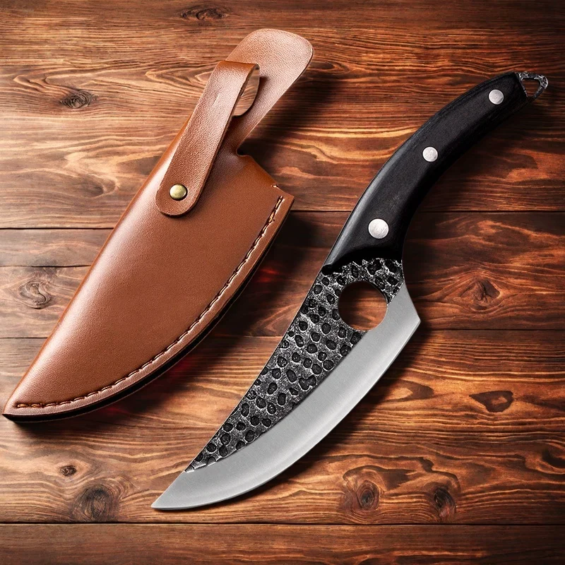 High Carbon Stainless Steel Kitchen Boning Knifes Messer Full Tang Handle Bone Cleaver Knife 6 Inch With Knives Cover - Image 2