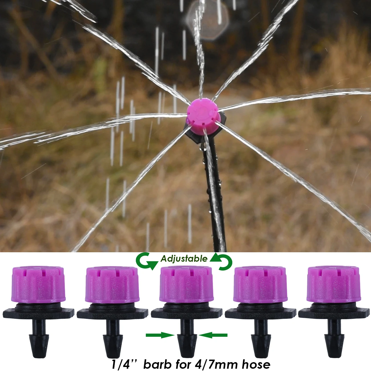 KESLA 5-50M Drip Irrigation Automatic Watering Saving System Kit 1/4inch Garden Hose Tools Adjustable Drippers for Greenhouse - Image 3