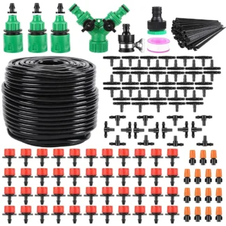 50M Micro Drip Irrigation System Automatic Plant Watering Kit with Adjustable Drippers & Hose - Outdoor Garden Misting Tools