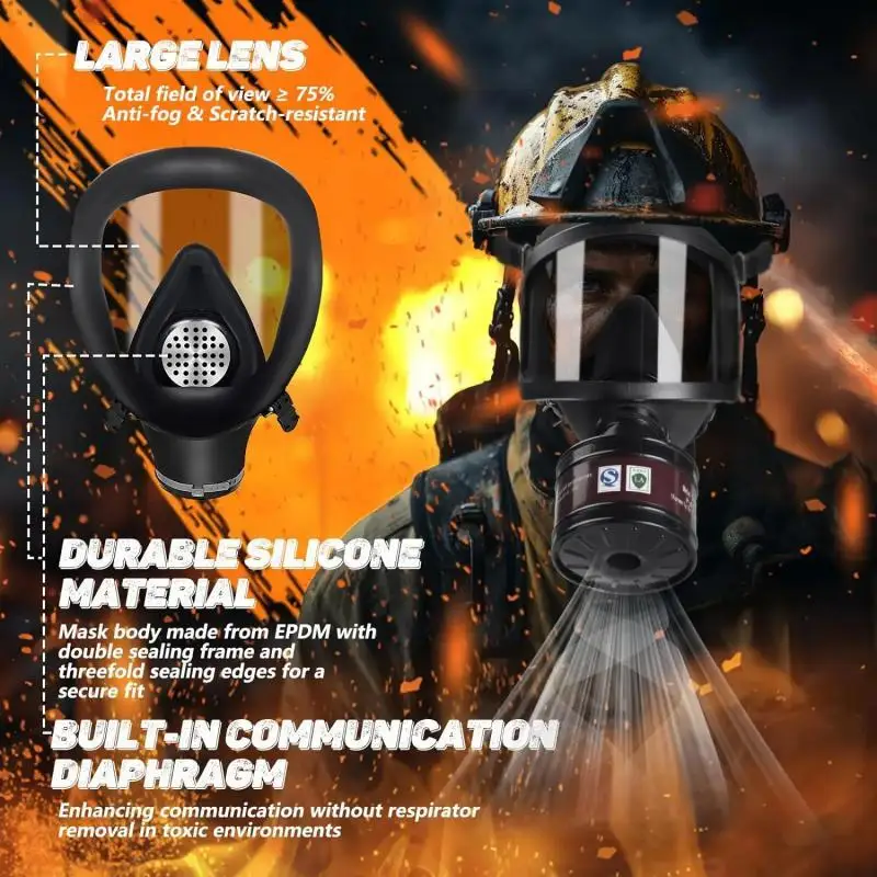Self-Priming Full Face Mask Gas Mask Biological And Radioactive Pollution Anti-Nuclear Radiation MF14 /87Chemical Gas Mask - Image 2