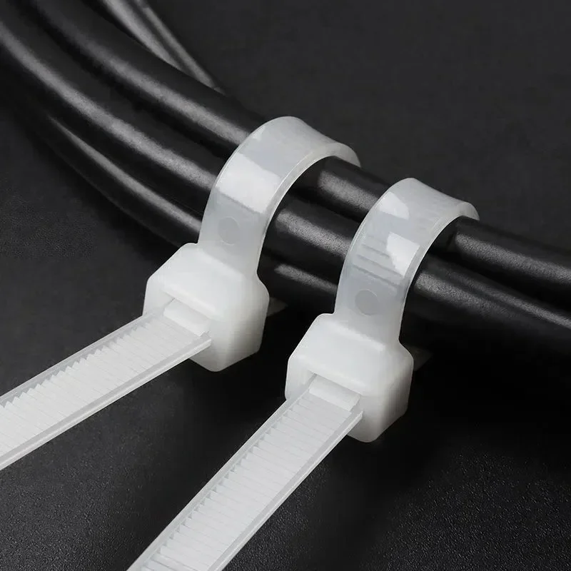 1000/100PCS Nylon Cable Ties Self-locking Cord Ties Straps Adjustable Cables Fastening plastic clamp Heat Resistant Wire Zip Tie - Image 2