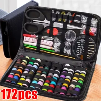 Portable Travel Sewing Kit with Needles Threads Scissors Pins Tape Measure Storage Bags DIY Embroidery Handwork Sewing Box Set