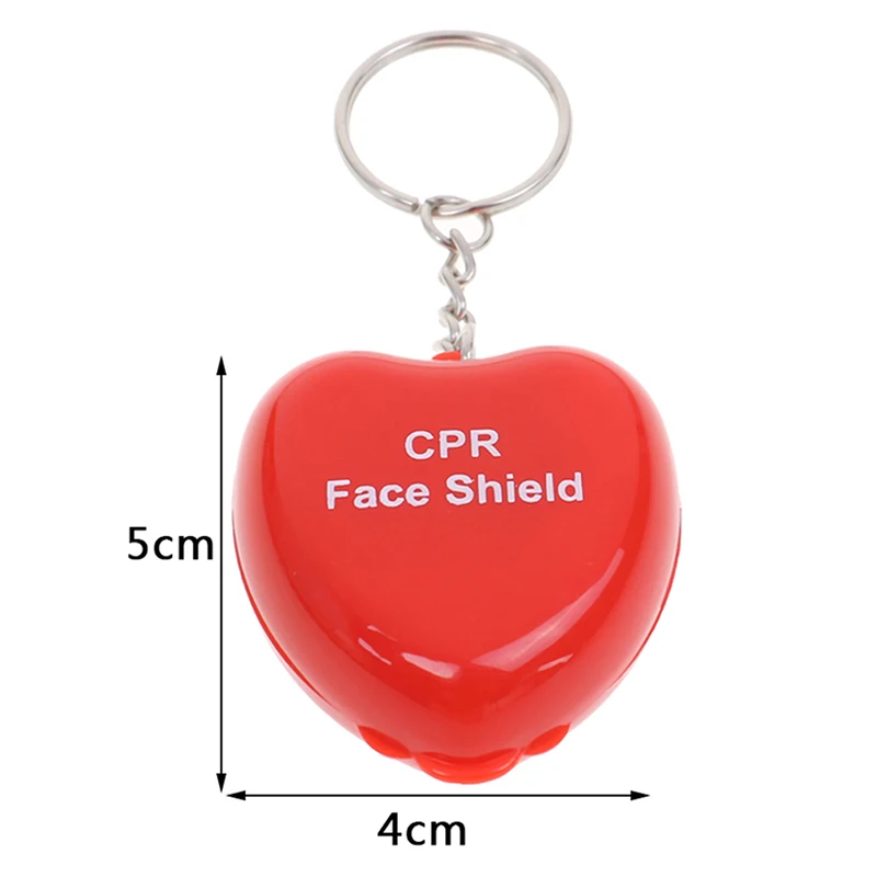 Mini Protect CPR Mask Mouth KeyChain Rescue In Heart Box Face Mask First Aid - Image 6