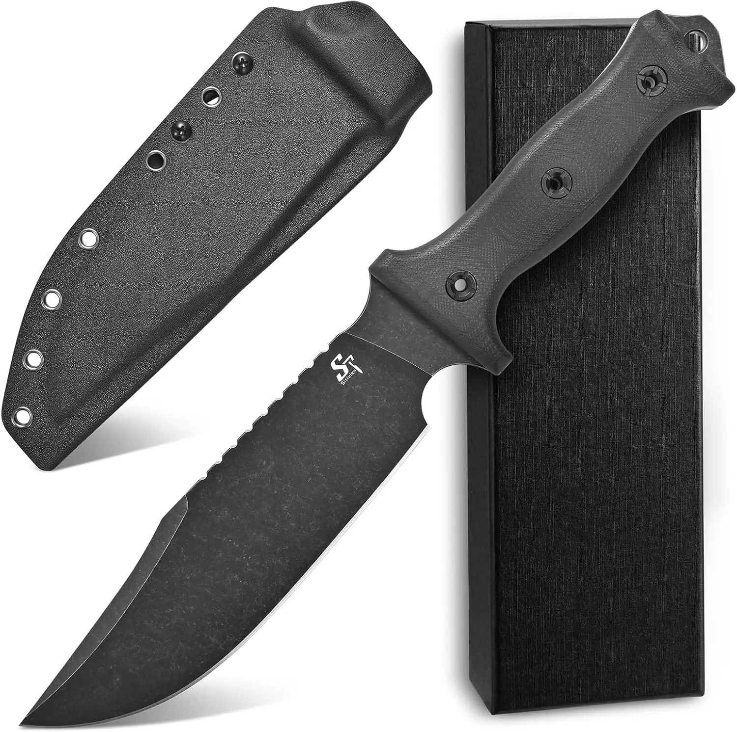 Sitivien ST28 Fixed Blade Knife 7MM Thick N690 Stainless Steel Blade G10 Handle Full Tang EDC Tool Knifes for Outdoor Work Camp