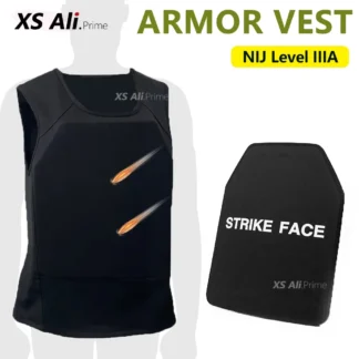 Tactical Vest with NIJ Level IIIA Armor Plates | Soft/Hard UHMW-PE | XL-4XL | Bulletproof Set