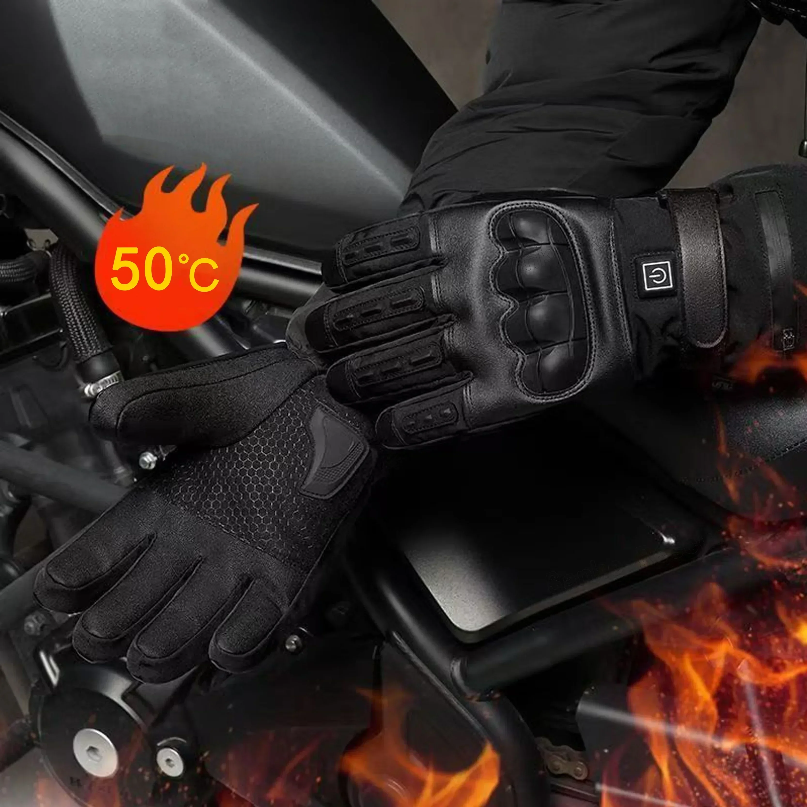 Heated Gloves Hand Warmer Electric Thermal Gloves Waterproof Snowboard Cycling Motorcycle Bicycle Ski Outdoor Winter Gloves - Image 2