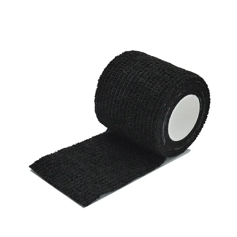 1/6Pcs 4.8m Black First Aid Self Adhesive Cohesive Elasticity Bandages Sports Tape for Wrist Ankle Sprains & Swelling - Image 2