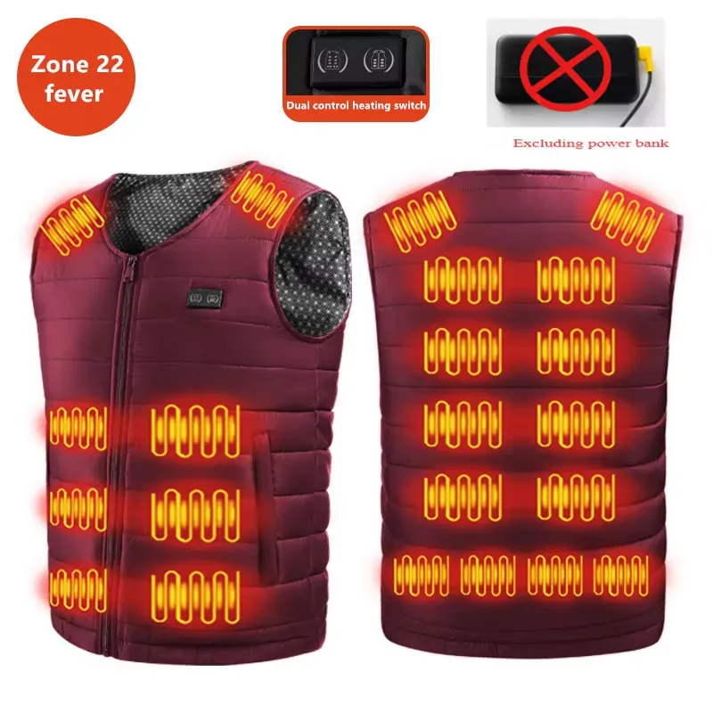 New Winter Unisex V-Neck 22 Zone Heat Resistant Warm Vest Middle-Aged And Elderly People Worn Both Inside And Outside Waistcoat - Image 5