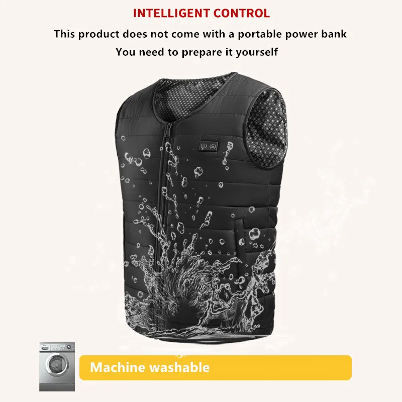 New Winter Unisex V-Neck 22 Zone Heat Resistant Warm Vest Middle-Aged And Elderly People Worn Both Inside And Outside Waistcoat - Image 2