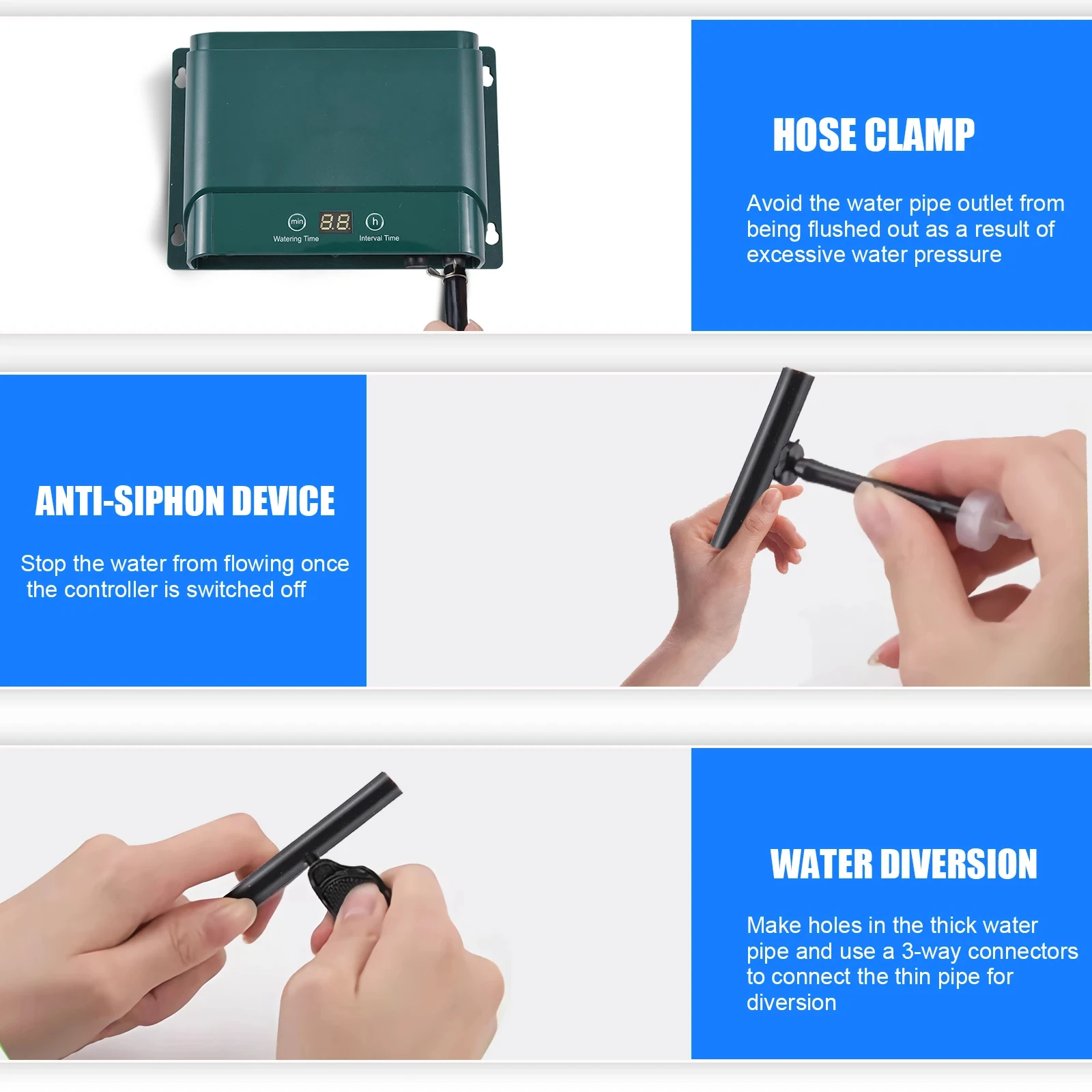 Solar Automatic Drip Irrigation Kit 7 Timing Modes 30 Watering Modes 32.8FT Automatic Watering Irrigation System Set for Garden - Image 6