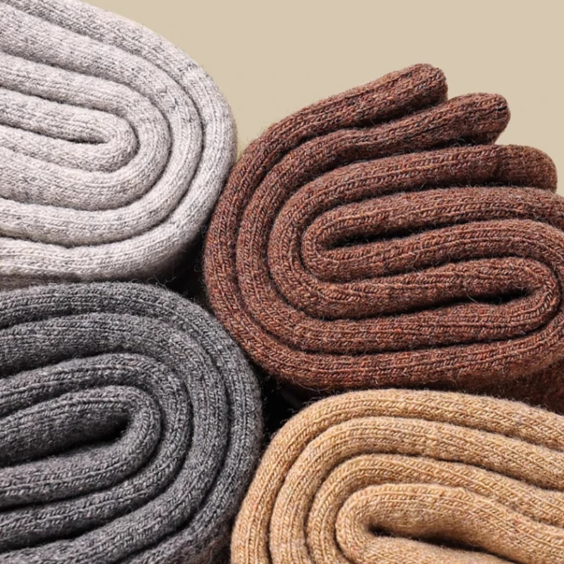 2025 New Winter Warm Women Socks Wool Male Men Socks Super Thicker Solid Socks Merino Wool Socks Against Cold Snow Terry Socks - Image 6