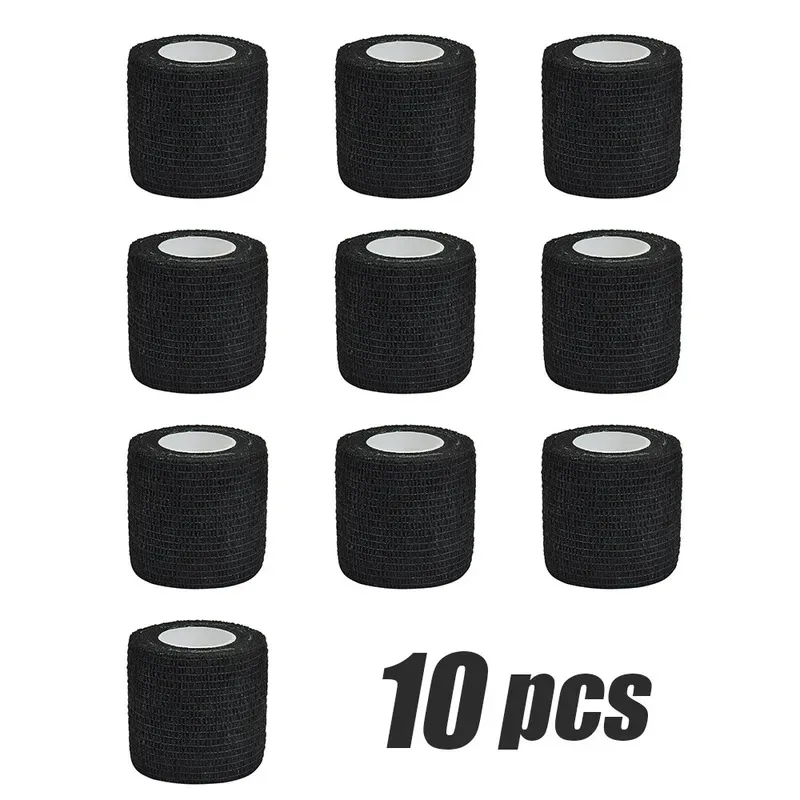 1/6Pcs 4.8m Black First Aid Self Adhesive Cohesive Elasticity Bandages Sports Tape for Wrist Ankle Sprains & Swelling - Image 4