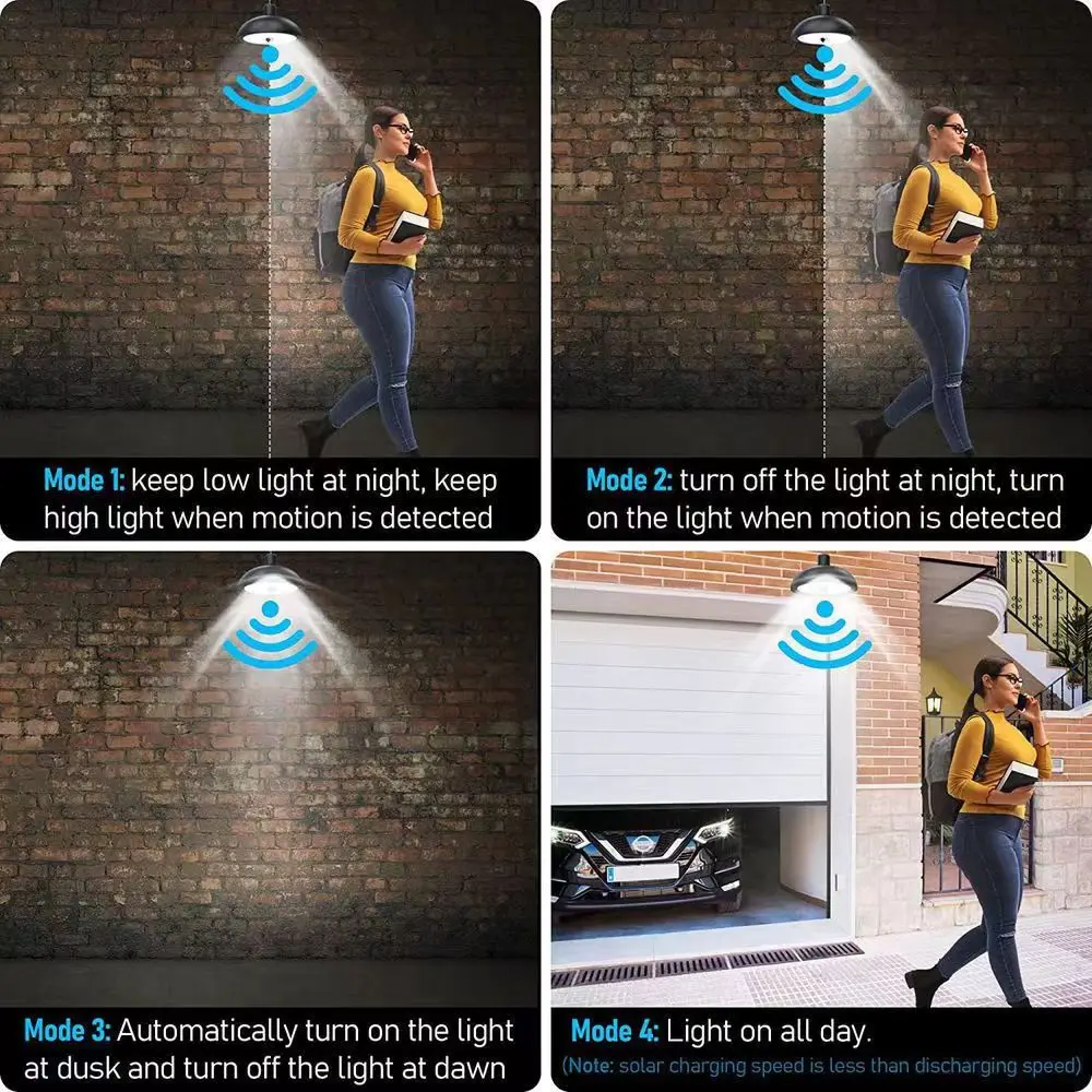 Solar Camping Light Outdoor 156 LED Motion Sensor Waterproof Indoor Pendant Lamp Decorations with Remote Control for Garden Shed - Image 2