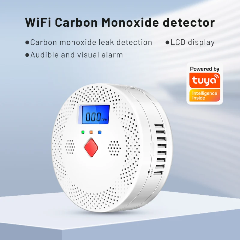 Tuya WiFi Smart Carbon Monoxide Detector Alarm 85dB Sound Warning LCD Digital Display Home Indoor Real-Time CO Monitor Poisoning - Image 2