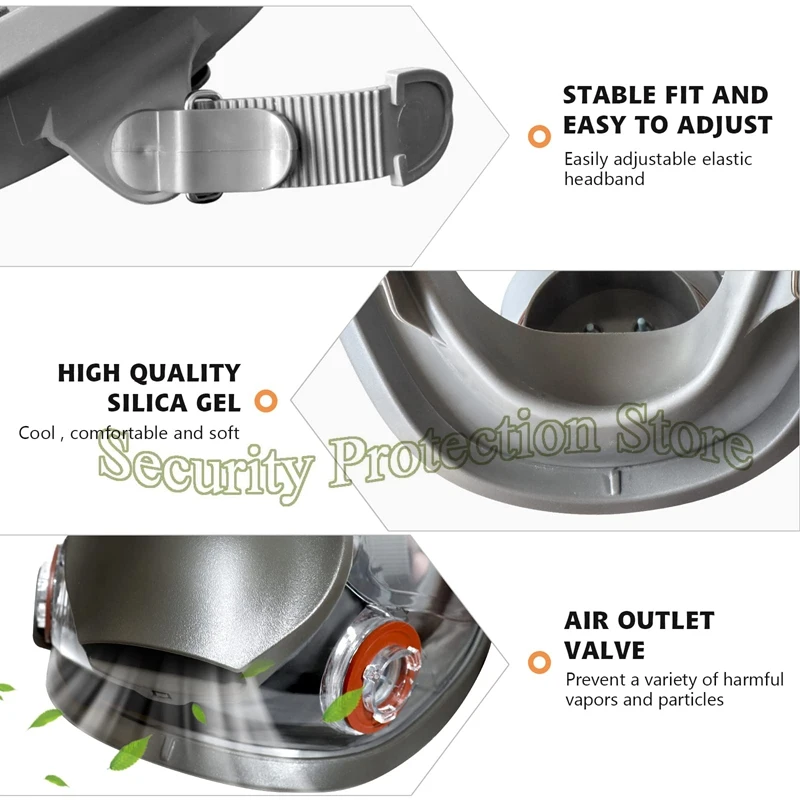 6800 Full Facepiece Reusable Respirator Mask Anti-fog Mask with 6pcs 2078 Filters for Paint/Against Dust/ Chemicals/Formaldehyde - Image 3