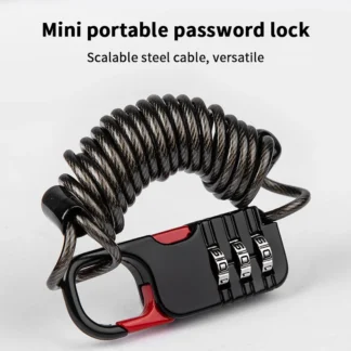 Multi Use Steel Cable Combination Lock Mini 3 Digit Password Lock Anti Theft Lock for Travel Security Suitcase Helmet Bike