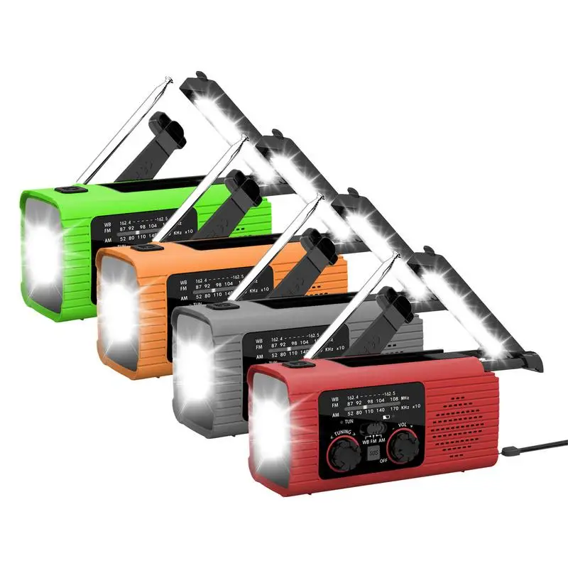 Solar Radio Flashlight For Camping Portable Hand Crank Weather Radio AM/FM/NOAA Radio Crank Radios 3 Way Charging Survival Radio - Image 6