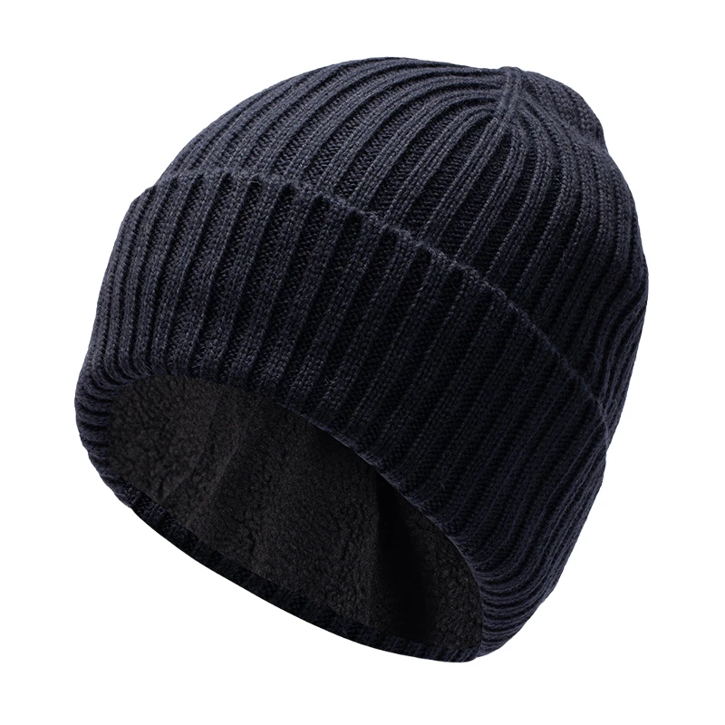 Oversize Wool Beanie Hat for Big Head Men Women Fleece Lined Large Winter Hat Ski Skull Cap Dad Outdoors Skullcap Plain Knit Hat - Image 4