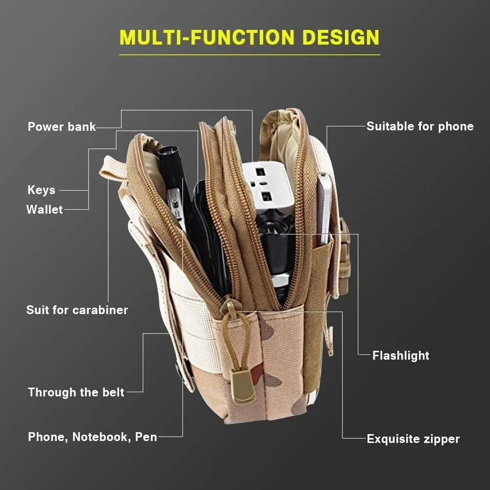 MuqiNush Tactical Phone Bag Universal EDC Waist Bag Equipment Small Tools Pocket for Outdoor Men's and Phone Leather Cases - Image 5