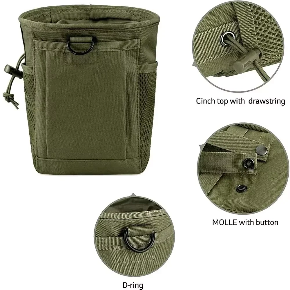 Molle Dump Pouch,Hunting Magazine Recovery Pouch Drastring Ammo Bag Belt Waist Fanny Pack Adjustable Holster Bag - Image 3
